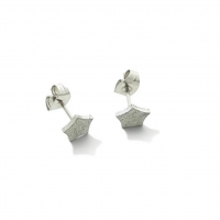 Stalen Oorbellen vijfhoek 7mm - Geometrisch Design -