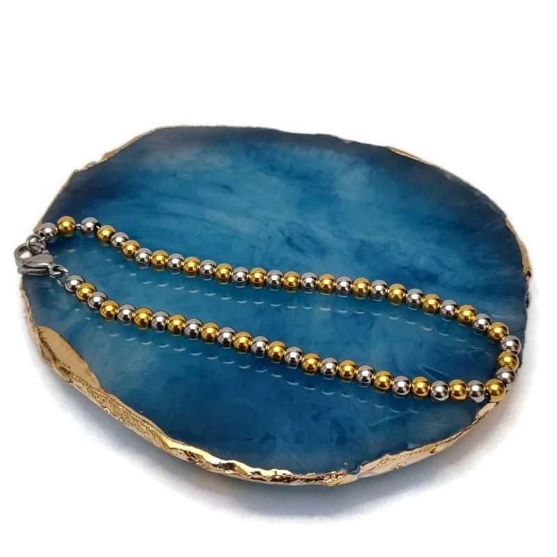 Stalen Kralen Armband Bicolor 19cm vrouw - Heren