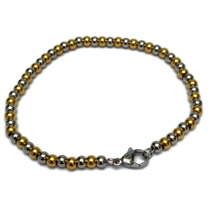 Stalen Kralen Armband Bicolor 19cm vrouw - Heren