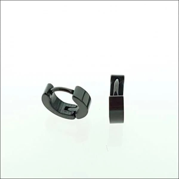 RVS Zwarte Oorringen 14mm - Elegante Black Hoops Unisex -