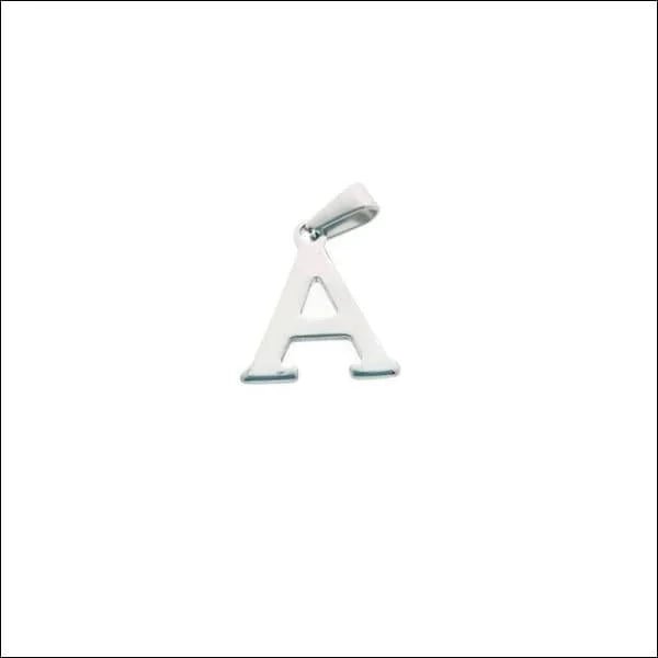 RVS Initiaal Hanger Letter Zilverkleur - Gepersonaliseerde Bedel - A - Unisex