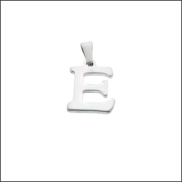 RVS Initiaal Hanger Letter Zilverkleur - Gepersonaliseerde Bedel - E - Unisex