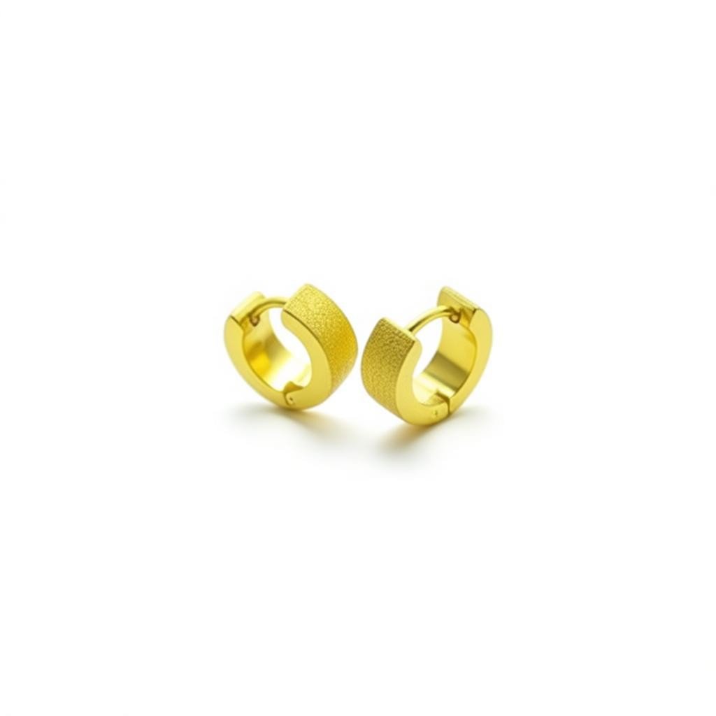 Oorringen &acirc;&euro;&ldquo; Staal Sandblasted Goudkleurig (11mm) -
