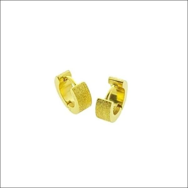 Oorringen &acirc;&euro;&ldquo; Staal Sandblasted Goudkleurig (11mm) -