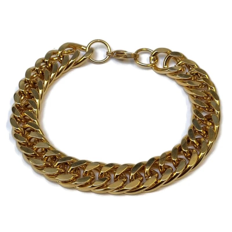 Gouden Stalen Gourmetarmband RVS
