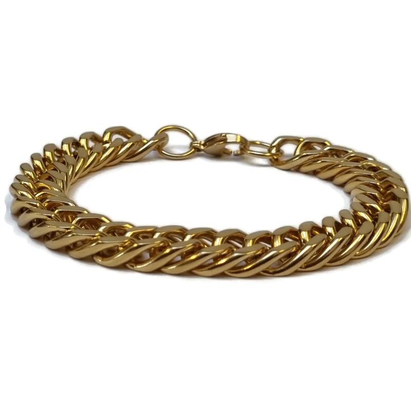 Gouden Stalen Gourmetarmband RVS