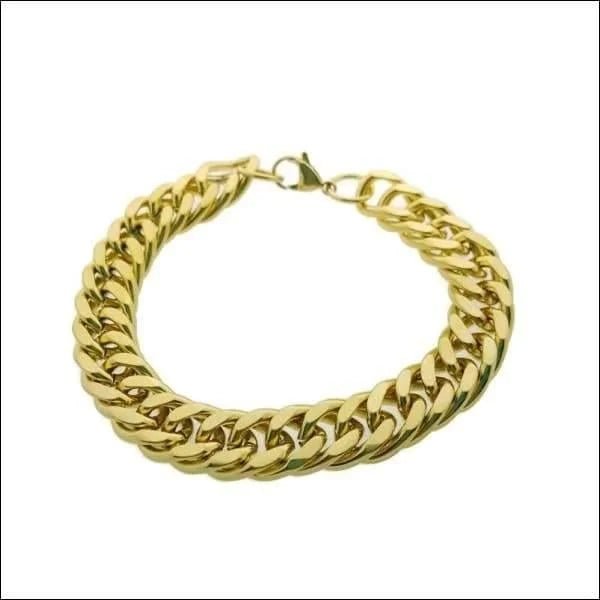 Gouden Stalen Gourmetarmband RVS