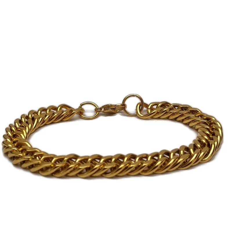 Goudkleurige Gourmetarmband 21cm