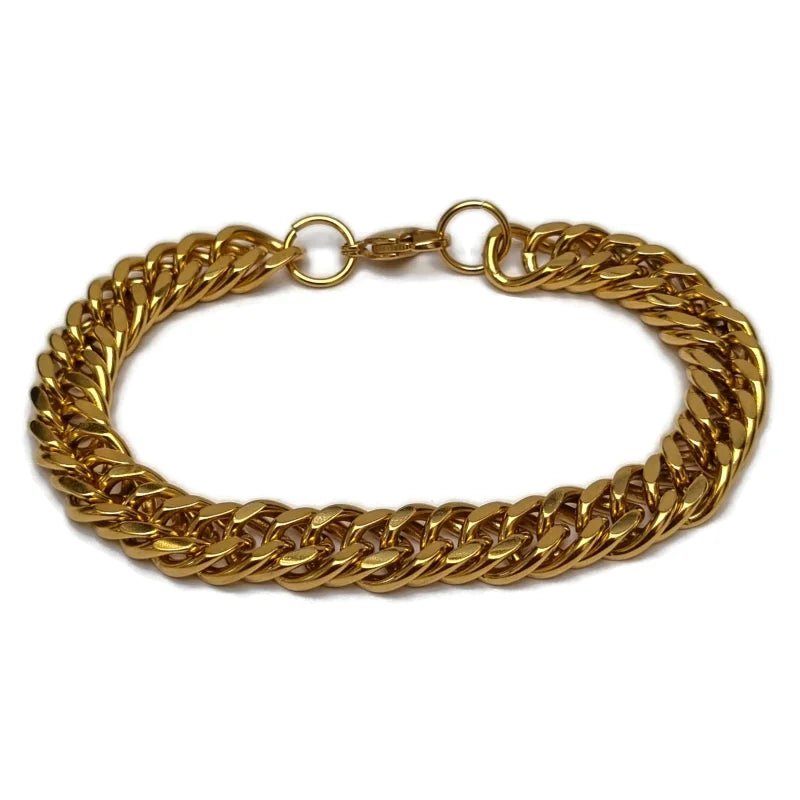 Goudkleurige Gourmetarmband 21cm