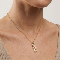 Stalen Goudkleurige Ashanger met Zirkonia &acirc;&euro;&ldquo; Gedenksieraad Zonder Ketting - Unisex
