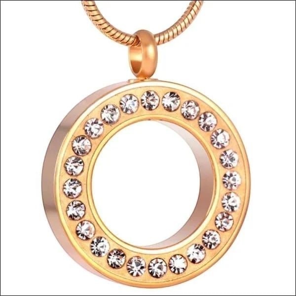 Goudkleurige Ashanger Cirkel &acirc;&euro;&ldquo; Staal Gedenksieraad Zonder Ketting - Unisex
