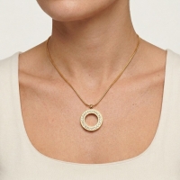 Goudkleurige Ashanger Cirkel &acirc;&euro;&ldquo; Staal Gedenksieraad Zonder Ketting - Unisex
