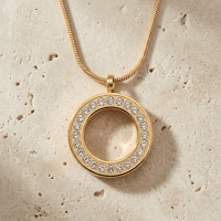 Goudkleurige Ashanger Cirkel &acirc;&euro;&ldquo; Staal Gedenksieraad Zonder Ketting - Unisex