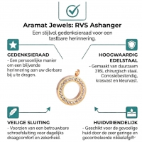 Goudkleurige Ashanger Cirkel &acirc;&euro;&ldquo; Staal Gedenksieraad Zonder Ketting - Unisex