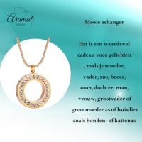 Goudkleurige Ashanger Cirkel &acirc;&euro;&ldquo; Staal Gedenksieraad Zonder Ketting - Unisex