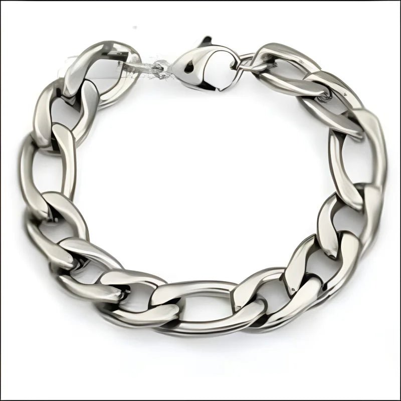 Brede Stalen Figaro Armband - Heren