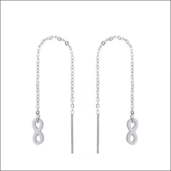 RVS Infinity Doortrek Oorbellen Diverse Kleuren - Oneindig Symbool Hangers -