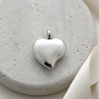 Zilverkleurig Hartje Crematiehanger &acirc;&euro;&ldquo; Staal Gedenksieraad Zonder Ketting - Unisex