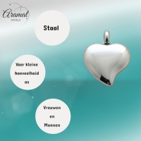 Zilverkleurig Hartje Crematiehanger &acirc;&euro;&ldquo; Staal Gedenksieraad Zonder Ketting - Unisex