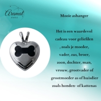 Stalen Crematiehanger Hart &acirc;&euro;&ldquo; Zilverkleurig Assieraad Zonder Ketting - Unisex