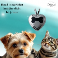 Stalen Crematiehanger Hart &acirc;&euro;&ldquo; Zilverkleurig Assieraad Zonder Ketting - Unisex