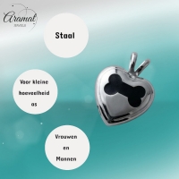 Stalen Crematiehanger Hart &acirc;&euro;&ldquo; Zilverkleurig Assieraad Zonder Ketting - Unisex