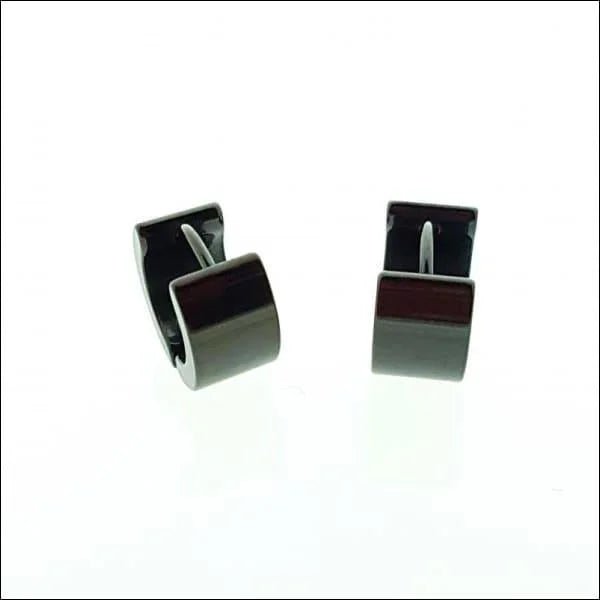RVS Zwarte Oorringen 14mm Unisex - Stoere Hoepel Oorbellen -