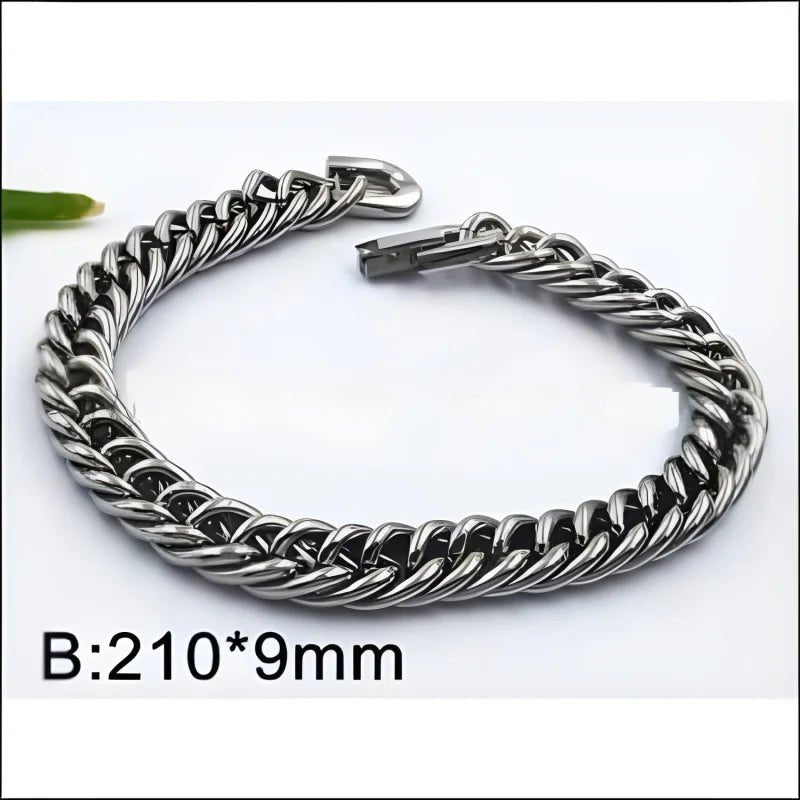 Brede Stalen Armband RVS 9mm