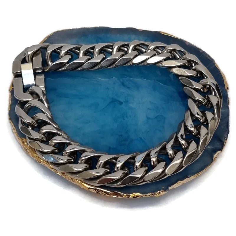 Stijlvolle Stalen Brede Armband - Unisex