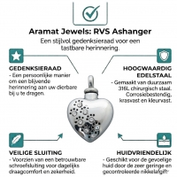 Stalen Ashanger met Zirkonia Pootjes &acirc;&euro;&ldquo; Zilverkleurig Gedenksieraad - Unisex