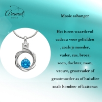 Zirkonia Stalen Ashanger &acirc;&euro;&ldquo; Zilverkleurig Gedenksieraad Zonder Ketting - Unisex