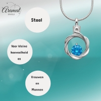 Zirkonia Stalen Ashanger &acirc;&euro;&ldquo; Zilverkleurig Gedenksieraad Zonder Ketting - Unisex
