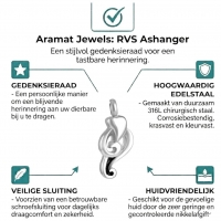 Stalen Ashanger Fantasie &acirc;&euro;&ldquo; 316L Edelstaal Zilverkleurig Gedenksieraad - Unisex