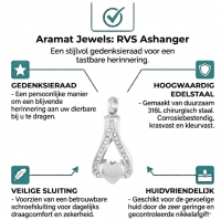 Stalen Ashanger Hartje &acirc;&euro;&ldquo; 316L Edelstaal Zilverkleurig Gedenksieraad - Unisex