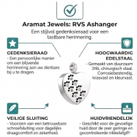 Stalen Ashanger Pootjes met Zirkonia &acirc;&euro;&ldquo; Zilverkleurig Gedenksieraad - Unisex