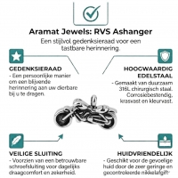 Stalen Ashanger Motor &acirc;&euro;&ldquo; Gedenksieraad voor Motorrijder Assieraad - Unisex