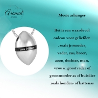 Stalen Ashanger Love Forever &acirc;&euro;&ldquo; Zilverkleurig & Zwart Gedenksieraad - Unisex