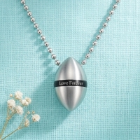 Stalen Ashanger Love Forever &acirc;&euro;&ldquo; Zilverkleurig & Zwart Gedenksieraad - Unisex