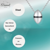 Stalen Ashanger Love Forever &acirc;&euro;&ldquo; Zilverkleurig & Zwart Gedenksieraad - Unisex