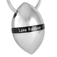 Stalen Ashanger Love Forever &acirc;&euro;&ldquo; Zilverkleurig & Zwart Gedenksieraad - Unisex