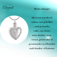 Stalen Ashanger Hart &acirc;&euro;&ldquo; Gedenkhanger Zilverkleurig Zonder Ketting - Unisex