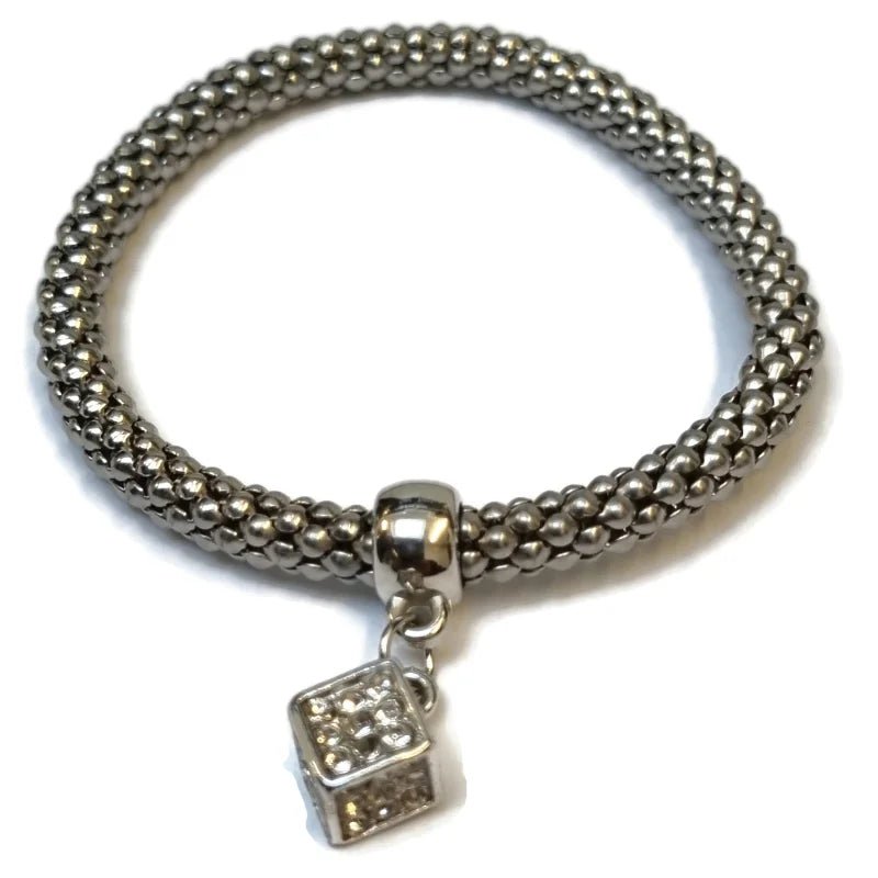Stalen Armband met Kubus Kristal - Dames