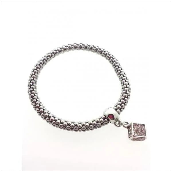 Stalen Armband met Kubus Kristal - Dames