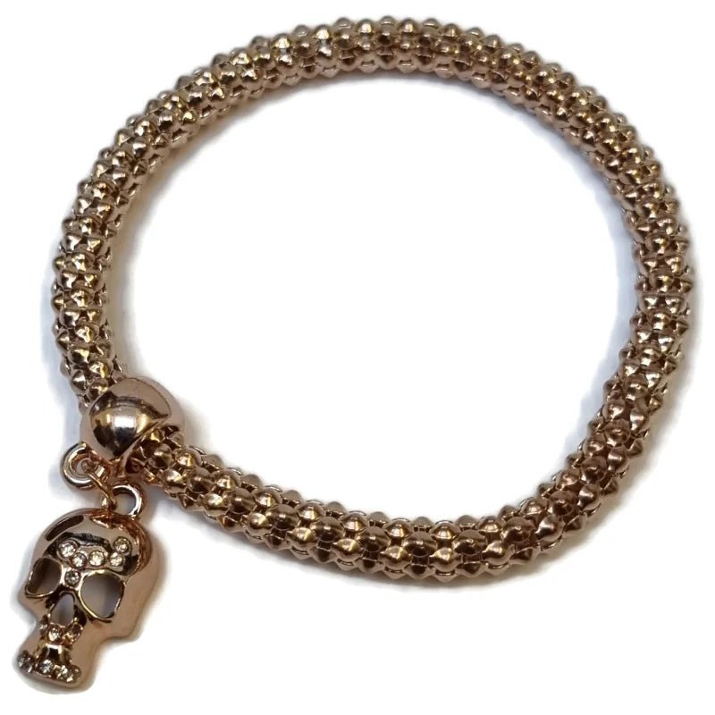 Stalen Armband met Doodshoofd Bedel