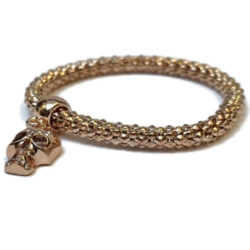 Stalen Armband met Doodshoofd Bedel