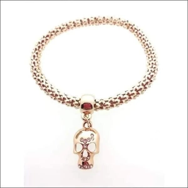 Stalen Armband met Doodshoofd Bedel