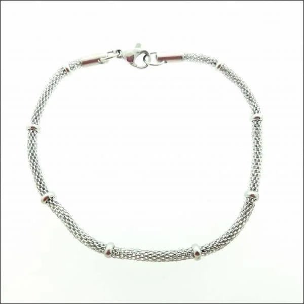 Zilverkleurige Stalen Armband Mesh 17 Cm