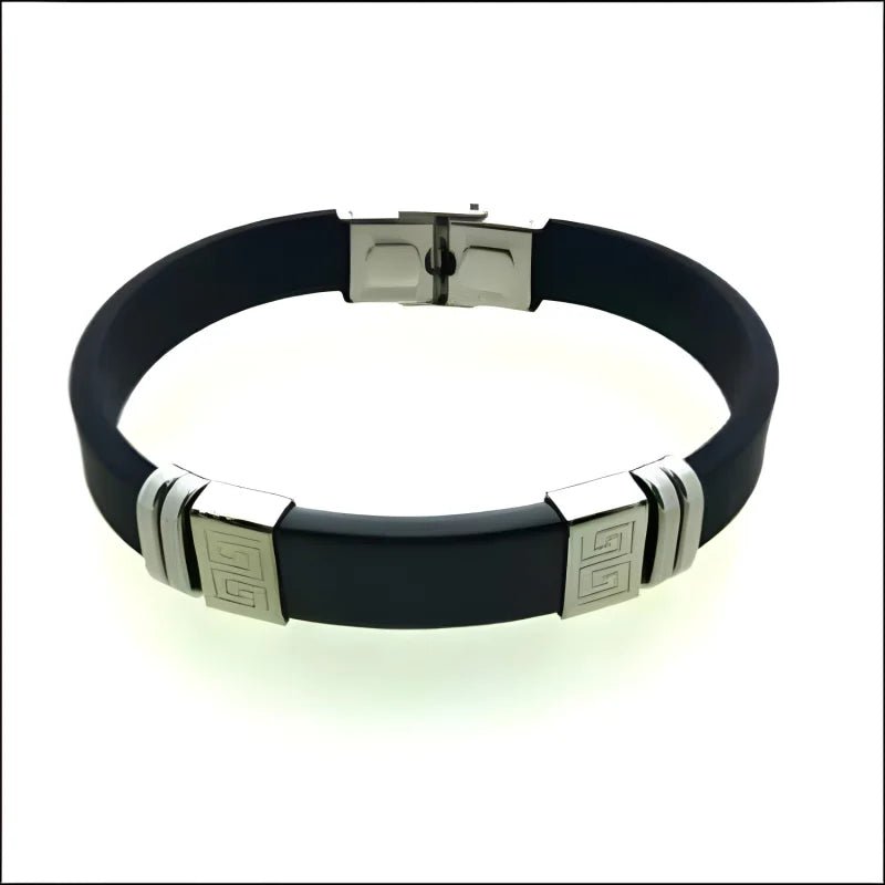 Stijlvolle Siliconen Armband met Rvs Accenten - Heren