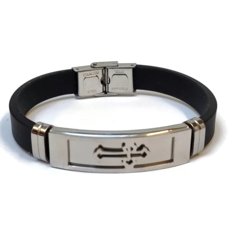 Siliconen Armband Heren Rvs Kruis 20cm