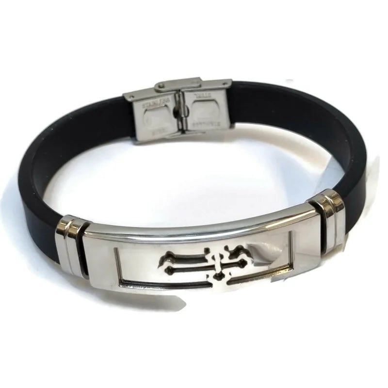Siliconen Armband Heren Rvs Kruis 20cm